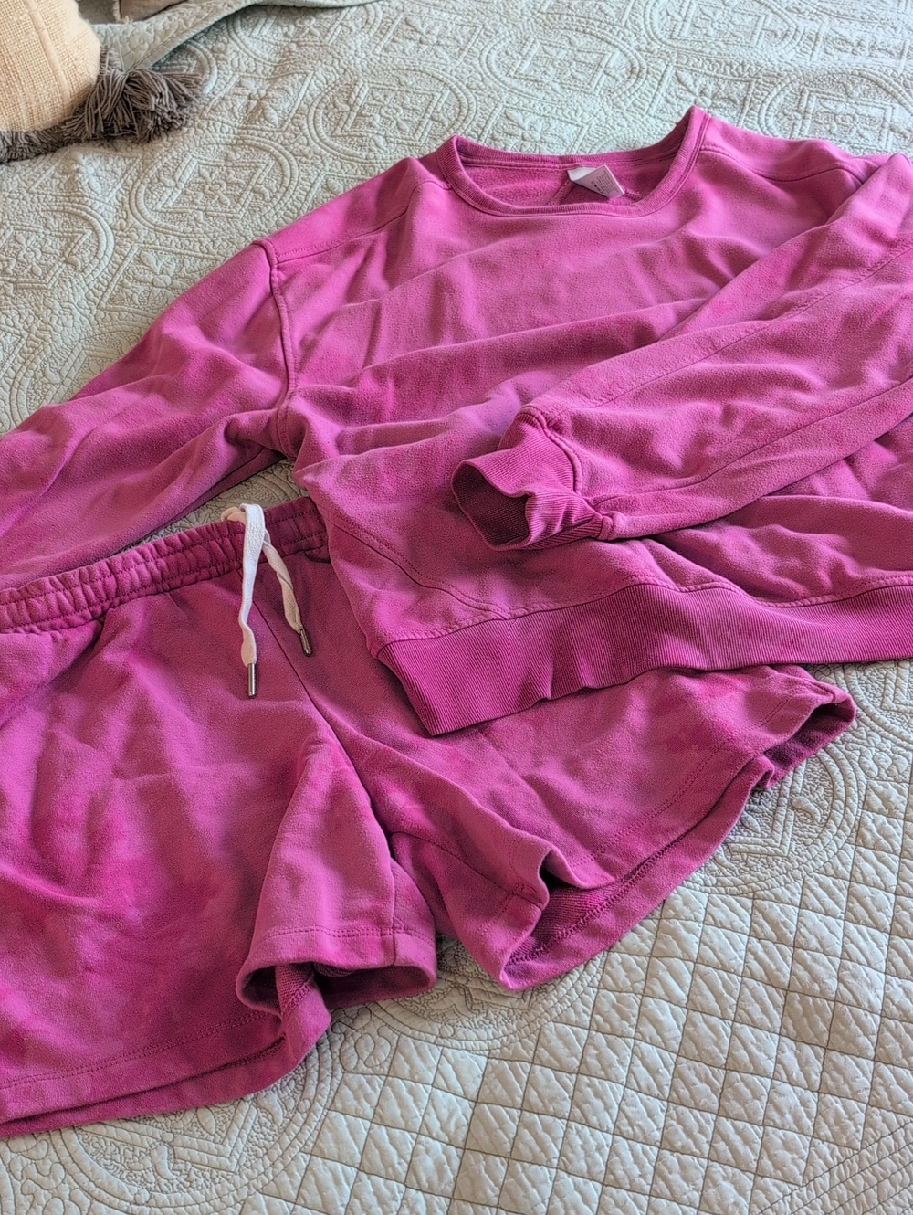 Tie Dye Sweatshirt Lounge Set in Tropical Pink XXL And XL Shorts